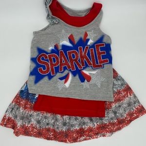 Justice Red, White, and Blue Skirt/Shirt Size 7/8